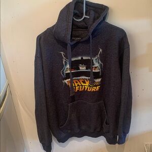 Official Plush Back to the Future Grey Graphic Hoodie SZ Large🔥🔥🔥